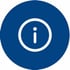 Ícono de información blanca dentro de un círculo azul, utilizado para indicar ayuda o contenido informativo.
