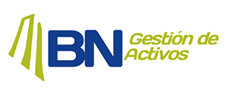 Logotipo de BN Gestión de activos con texto en azul y verde junto al ícono institucional del Banco Nacional de Costa Rica.